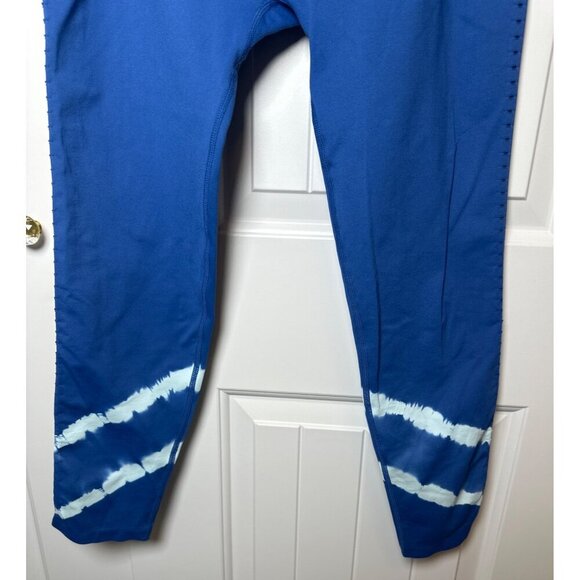 High-Waisted Blue Activewear Leggings With Tie-Dye Detail By JoyLab, XL - Picture 5 of 10
